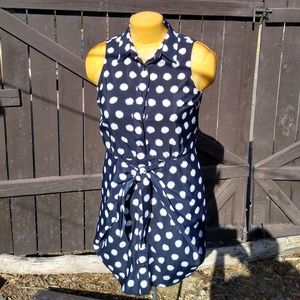 Black and white Polka-dot shirt dress size 8
